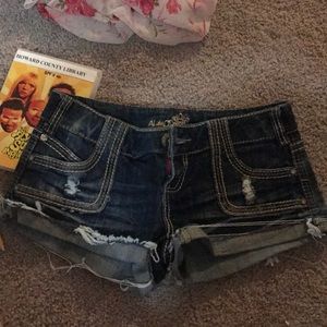 Denim ALWAYS FAMOUS shorts SIZE FIVE fringe